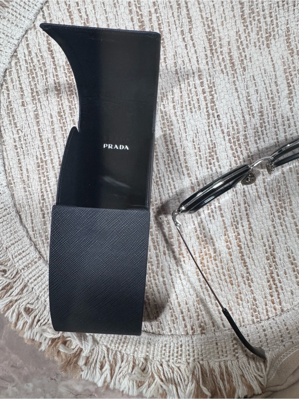 Prada Black Square Women's Sunglasses with Dark Lenses - Picture 7 of 8